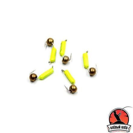 Мормышка безнасадочная ЯМАН "Гвоздешарик" желтый, d-2,5 мм, вес 0,6 г, шарик латунный