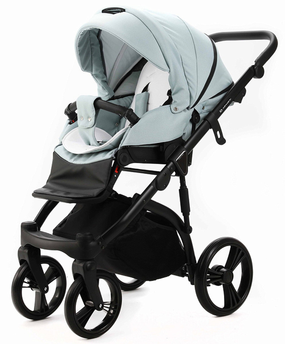Детская коляска Adamex Lanti 2 в 1 LN-PS25 TIP (СЕРО-ЗЕЛЕН. + СЕРО-ЗЕЛЕН. КОЖА)