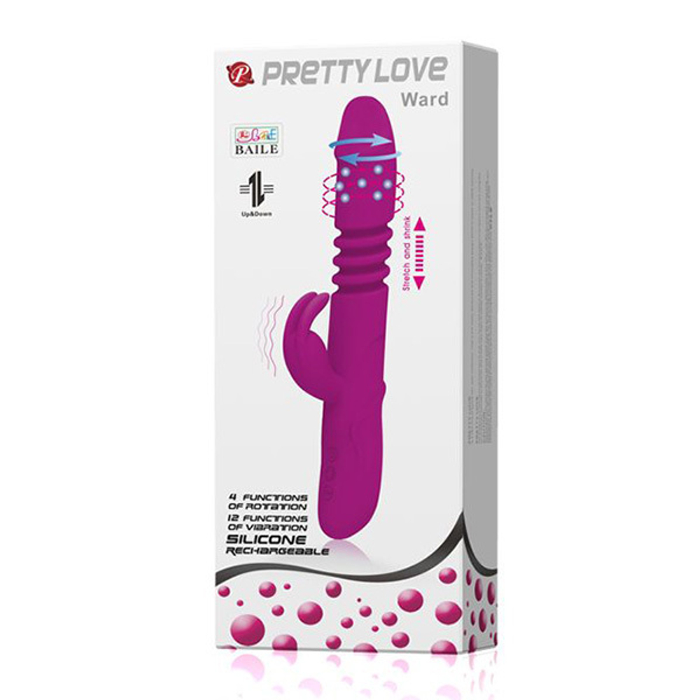 Вибратор 27см с поступательным движением и ротацией Pretty Love Ward BI-014399