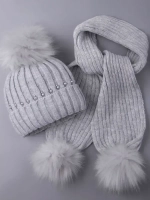 Шапка для девочки зимняя вязаная и шарф