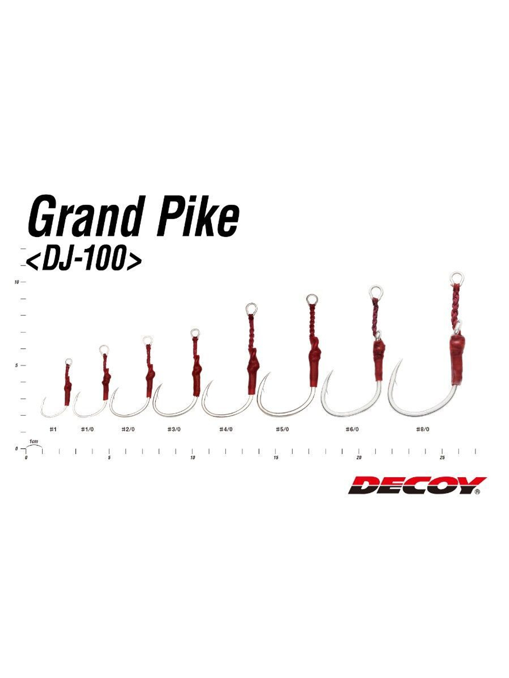 Крючок Decoy DJ-100 Grand Pike #1/0 (в упаковке 3 штуки)