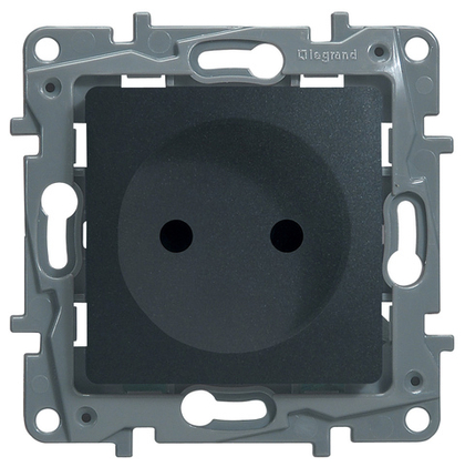 Розетка без заземления со шторками 16А 250В антрацит ETIKA Legrand