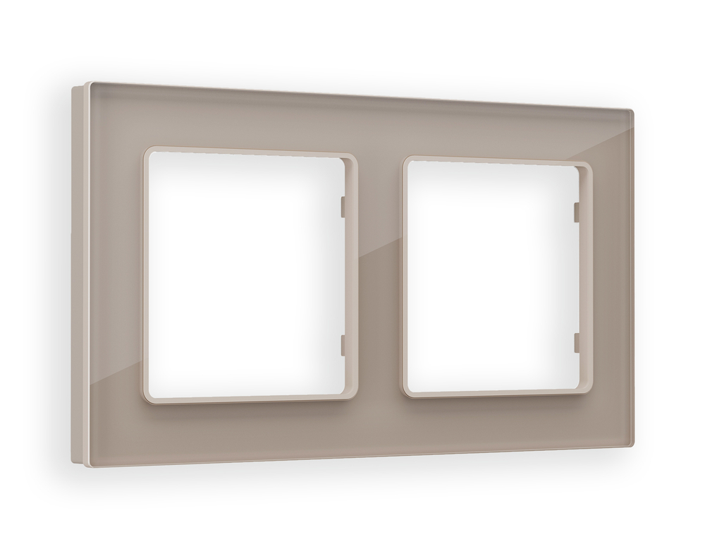 AF380602 Рамка ALFA Platos (Серо-бежевый Стекло закаленное натуральное) 2-ая