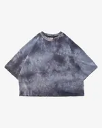 Футболка БИЧ укороченная оверсайз тай-дай темно-серая