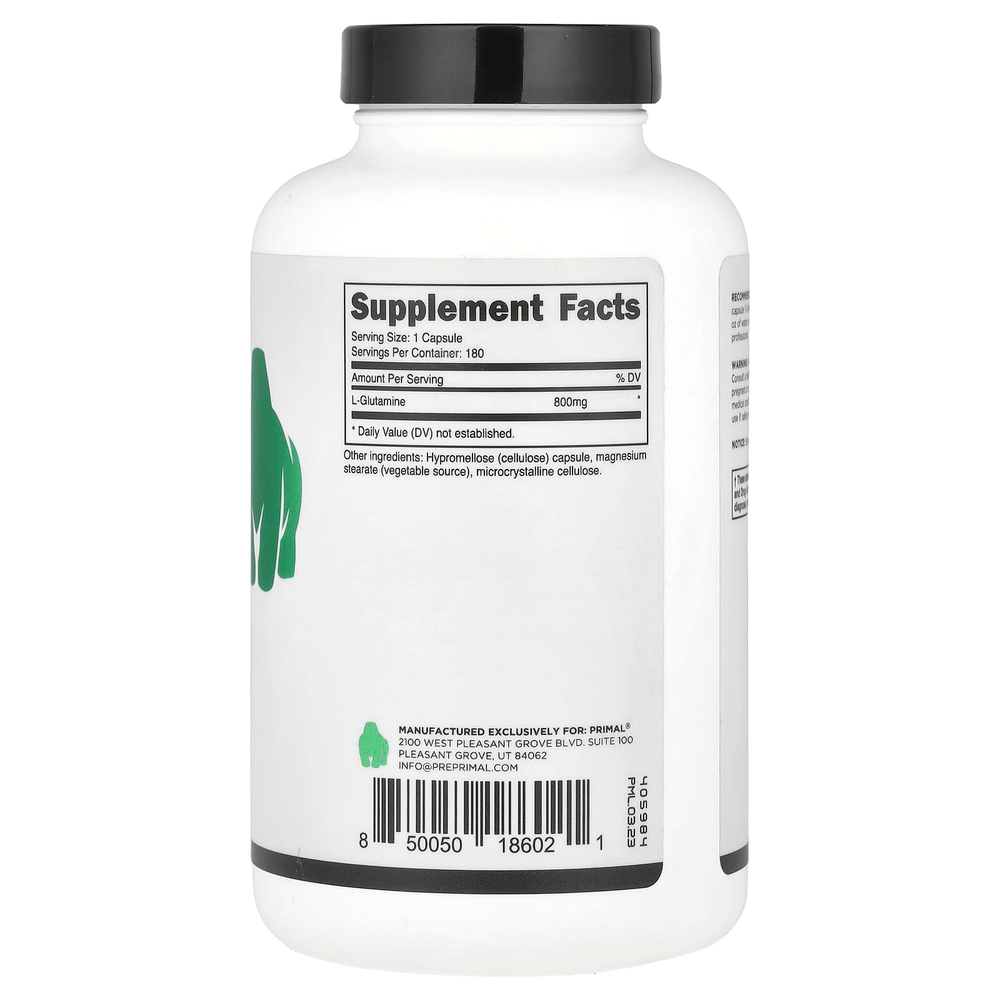PrePrimal, L-глютамин, 800 мг, 180 капсул