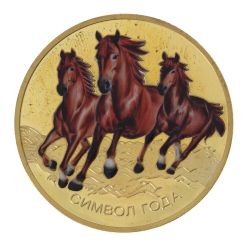 GAEM Изделие декоративное "Монета Лошадь", L4,5 W4,5 H0,5 см