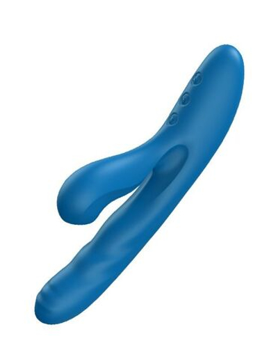 Голубой вибратор Otto с возвратно-поступательными движениями, вакуумом и подогревом - 22,2 см. (Цвет: голубой)