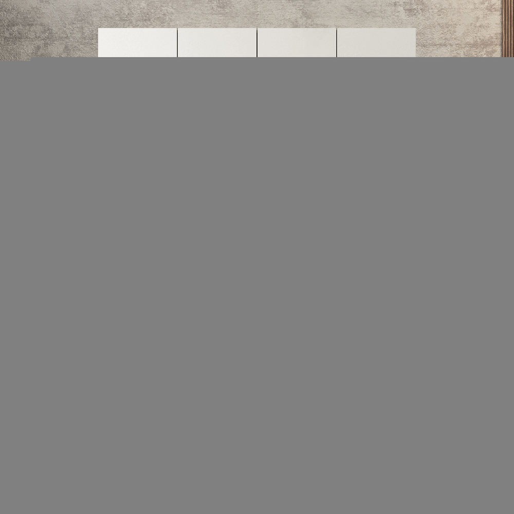 Шкаф Агератум МДФ четырехсекционный с антресолью Лайн флай (0,27) А10029 матовая - Орех Экко 9459  240*50*260