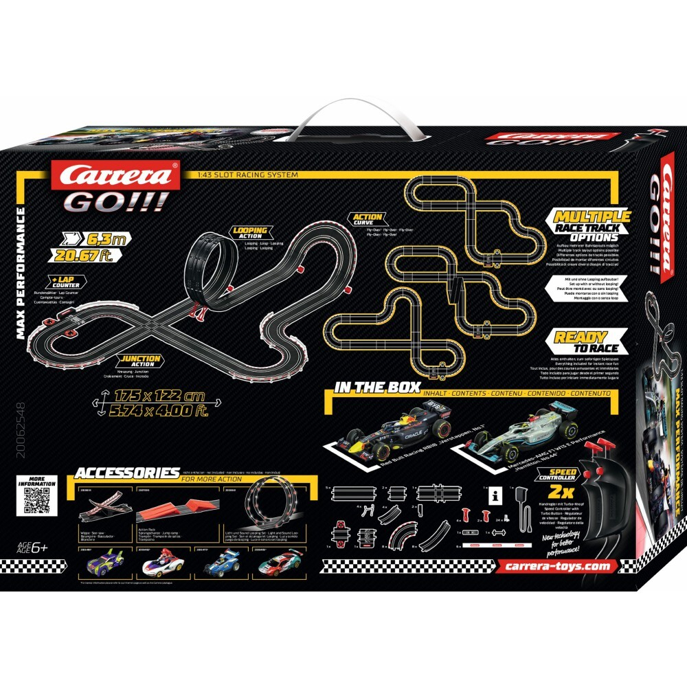 Carrera GO!!! - Автотрек 6,3 м Max Performance + 2 машинки 62548 / артикул   62548  / GTIN 4007486625488