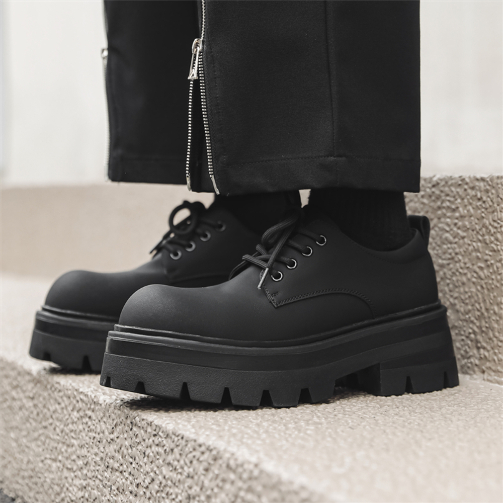 V05 Casual Leather Shoes Men"s Low top Black