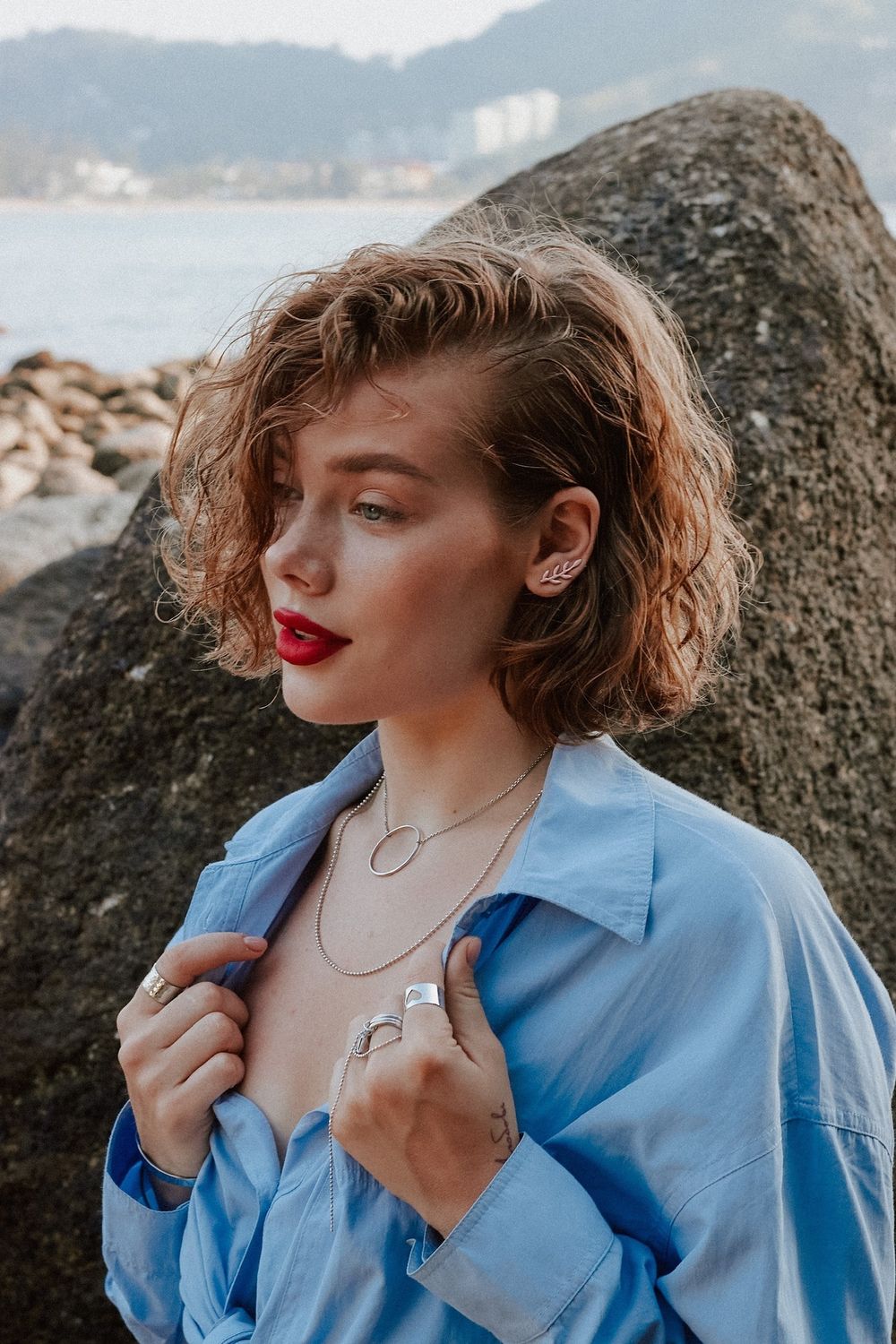 Серьги-клаймберы Nature Pink