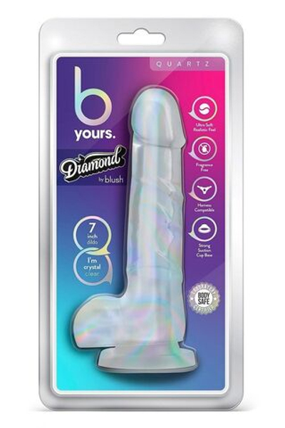 Прозрачный фаллоимитатор-реалистик Quartz - 19 см. (Цвет: прозрачный)