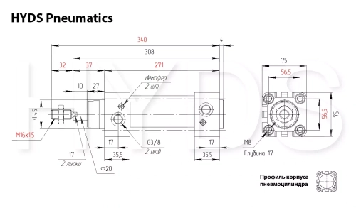 DNC-63-150-PPV-A Пневмоцилиндр