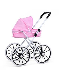 Коляска для кукол металлическая с капюшоном (LMH918)