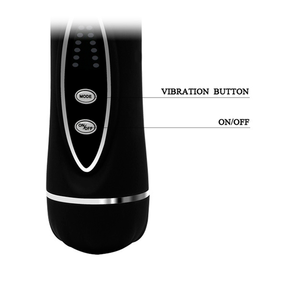 Черный вибромассажер 20,5см со сменными насадками Baile Power Wand BW-055002A