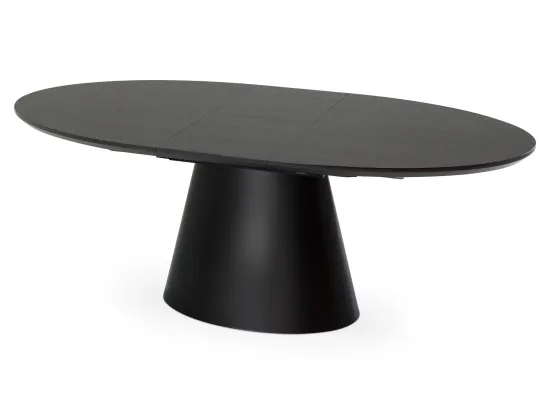 Обеденный стол Black Wood раздвижной черный МДФ 160-200