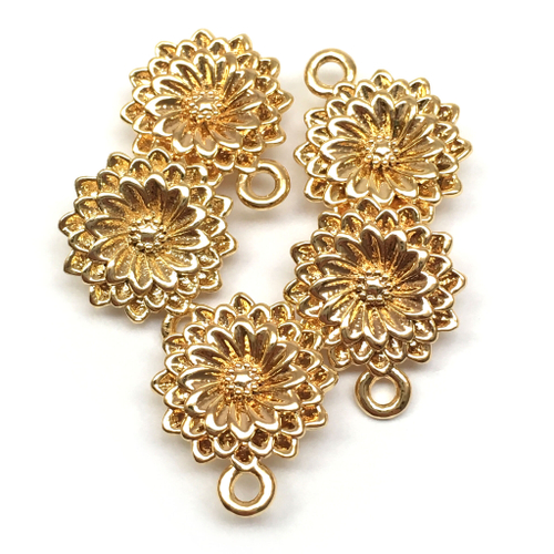 Подвеска "Хризантема" 14х11х4 мм, позолота