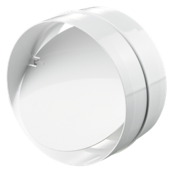 Соединитель круглых каналов с обратным клапаном Zernberg 125 мм пластик 16201