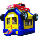 Детский надувной батут "Гараж" с крышей