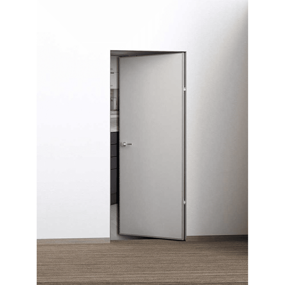 Купить Фото межкомнатной скрытой двери под покраску Profilo Porte P-0 Invisible Revers алюминиевая кромка с внутренним открыванием