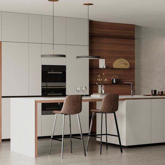 Стул барный hugh, экокожа, серо-коричневый