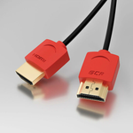 Кабель для монитора HDMI 2.0 1.5м GCR черный с красными позолоченными коннекторами