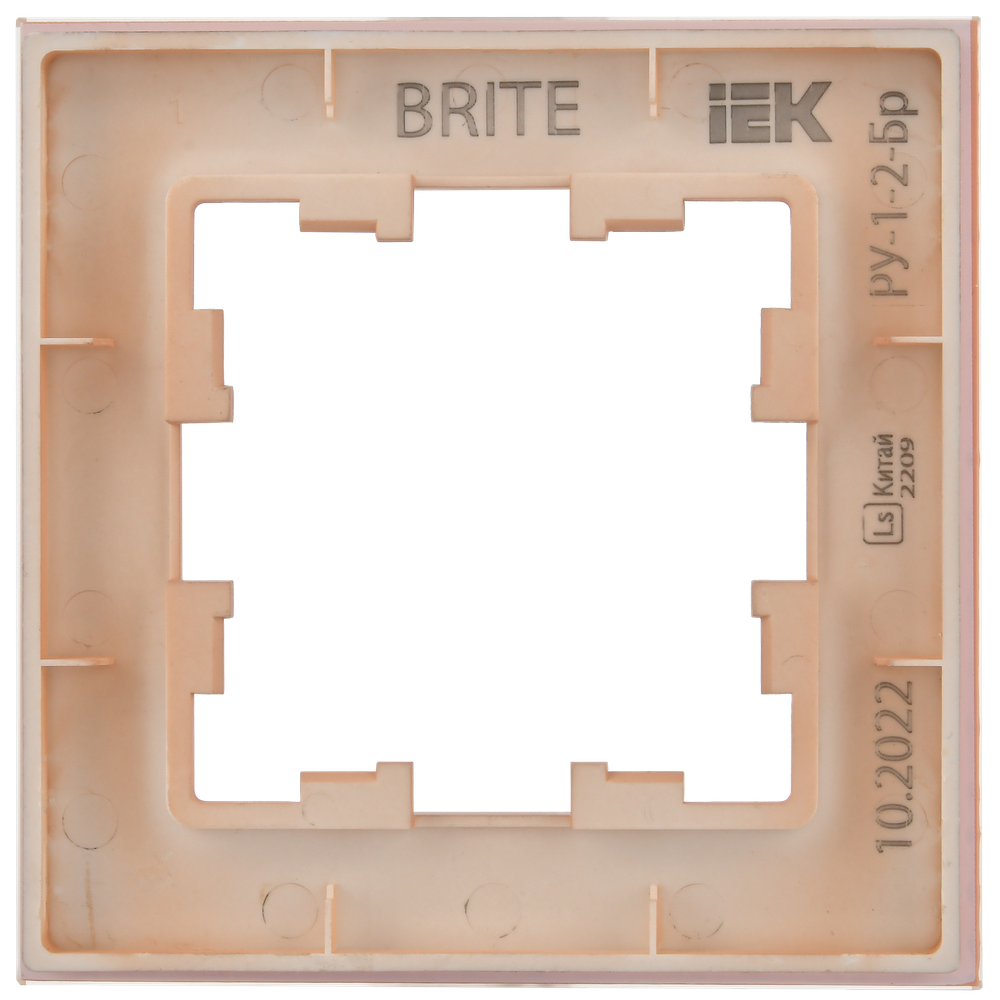 BRITE Рамка 1-местная РУ-1-2-БрП стекло персиковый матовый IEK