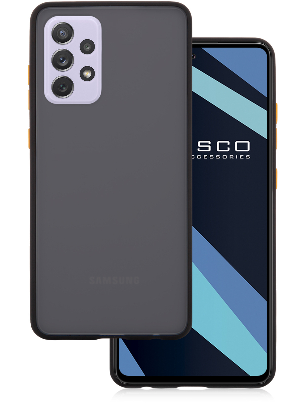 Чехол ROSCO для Samsung Galaxy A72 оптом (арт. SS-A72-ST-TPU-BLACK-YELLOW)