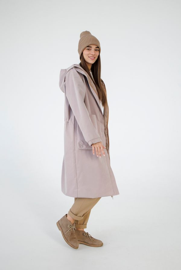 Плащ женский пудровый - фото 8