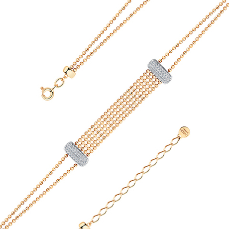 Браслет из золота 585 пробы с Фианит