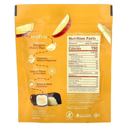 Tru Fru, Nature's Mango, темный шоколад, 128 г (4,5 унции)
