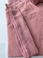 Муслиновый комплект на выписку лето "With Love Платье" 4 пр. (Одеяло, пояс, платье, шапочка) (Цвет: Серый)