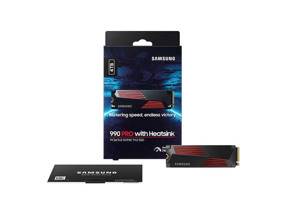 SSD накопитель Samsung 990 PRO 4ТБ, M.2 2280, PCIe 4.0 x4, NVMe [MZ-V9P4T0CW]