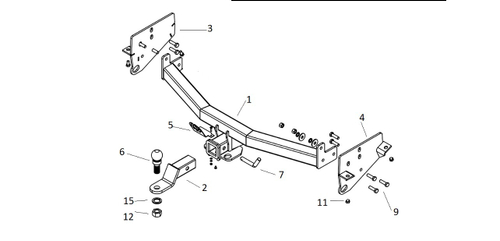 Фаркоп под квадрат для Oting Paladin, c 2023 г.(с подрезкой бампера), Бизон.FA 0630-E
