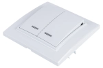 Выключатель STEKKER 2-клавишный с индикатором, 220V, 10А, серия Эрна, белый, PSW10-9002-01 39042