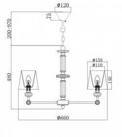 Подвесная люстра Maytoni MOD018PL-06CH