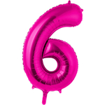 Шар фольгированный Цифра 6 102 см (Фуксия)