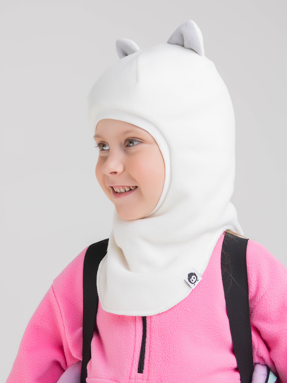 Шлем утепленный "Кошка" молочный