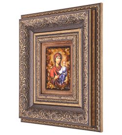 AMB-05/ 5 Икона Божией Матери «Смоленская» (с янтарной крошкой) H-22см