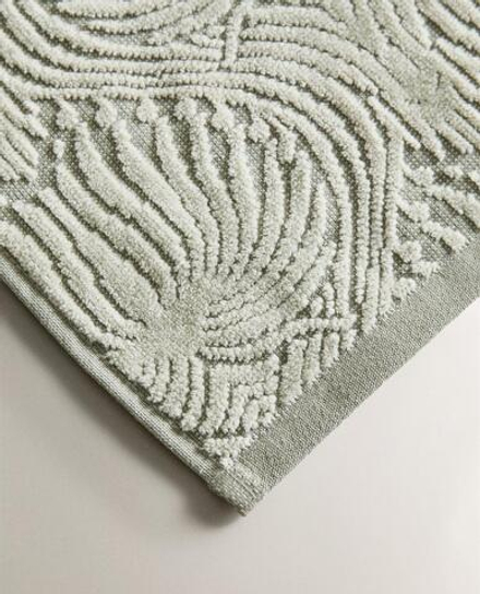 ZARA HOME ПОЛОТЕНЦЕ С МЕЛАНЖЕВЫМ УЗОРОМ, СВЕТЛО-ЗЕЛЕНЫЙ