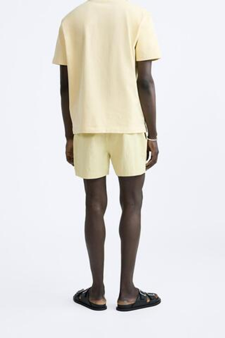 ZARA ПЛАВКИ  С ЭЛАСТИЧНЫМ ПОЯСОМ, ВАНИЛЬНЫЙ