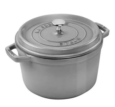 STAUB Чугунная кастрюля Cocotte 3,8 л 24 см серая (сорт II)
