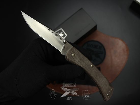 Складной нож BUCK 0110BRS4 110 Slim Knife Pro c клинком из стали CPM-S30V, рукоять микарта