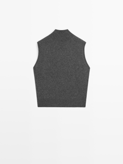 Massimo Dutti Трикотажный жилет из 100% кашемира, серый