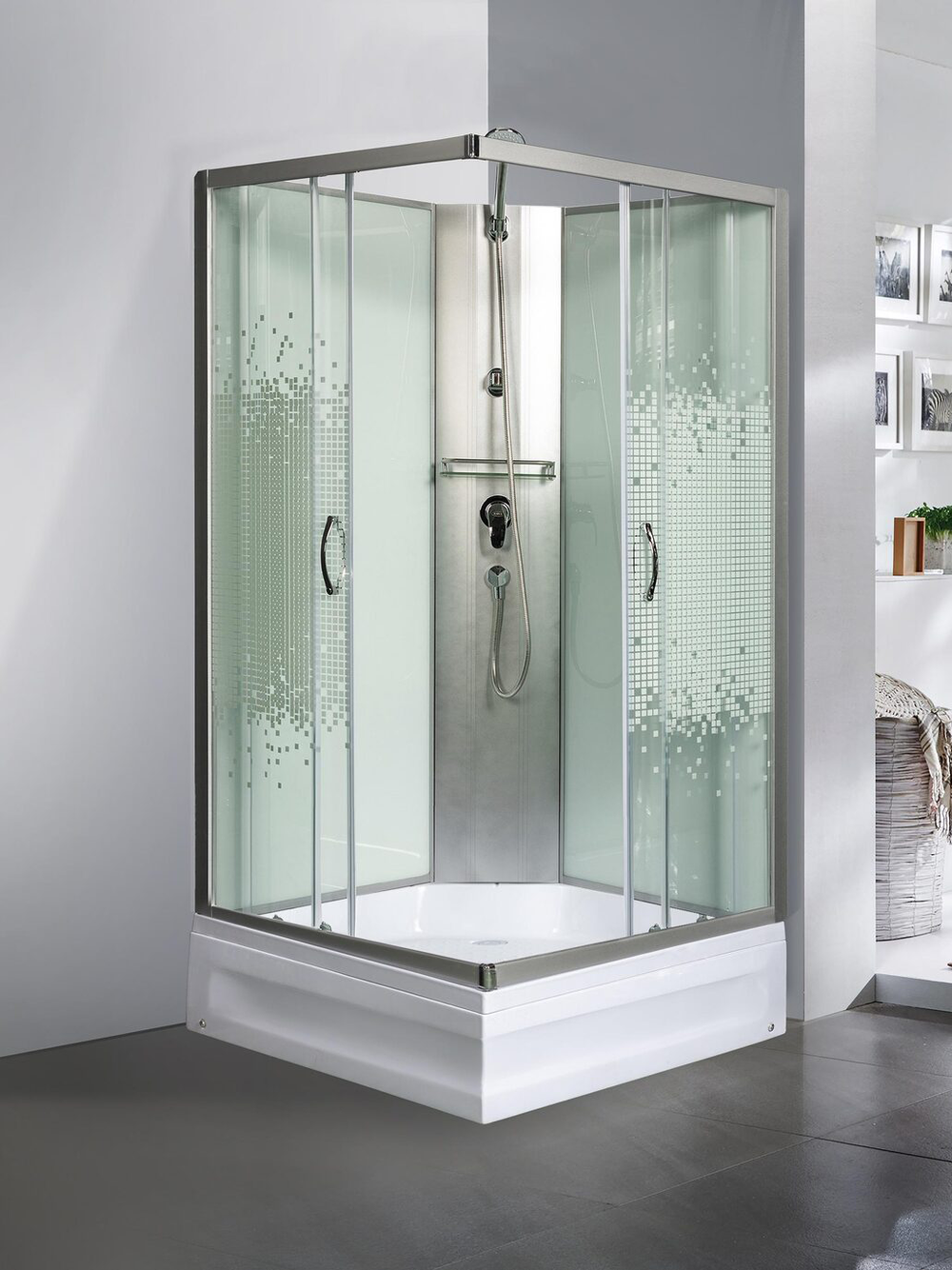 Душевая кабина МОНОМАХ 70/24 S МЗ 700х700х2100 10000005853 б/крыши квадрат