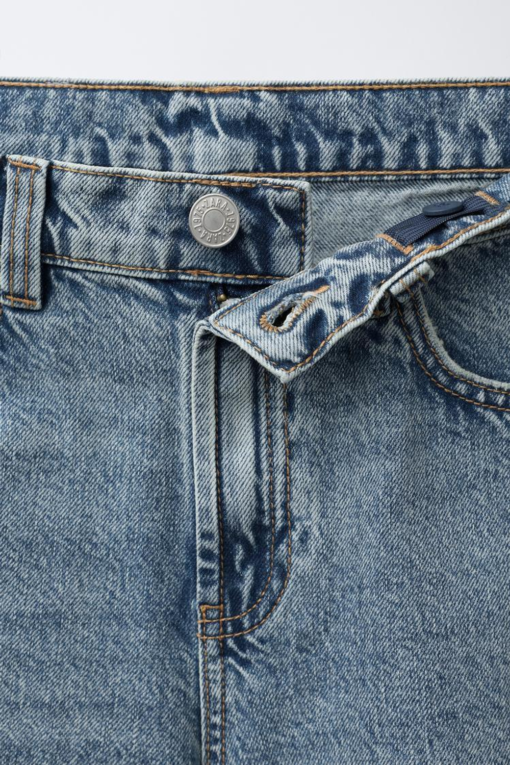 ZARA ДЖИНСЫ BALLOON С ШЛЕВКАМИ, ВЫЦВЕТШИЙ СИНИЙ