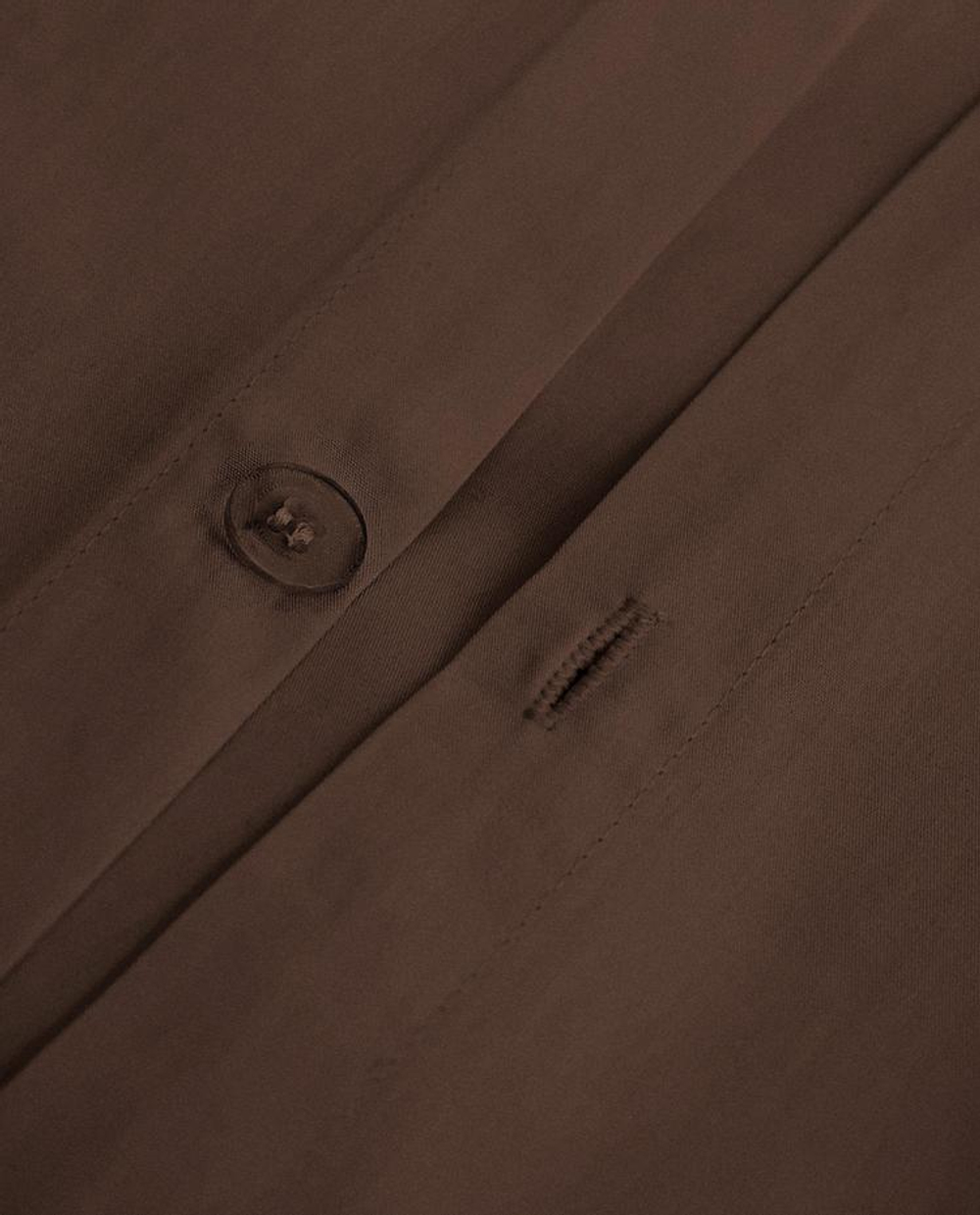 ZARA HOME (200 НИТЕЙ) ПОДОДЕЯЛЬНИК ИЗ ХЛОПКА ПЕРКАЛЬ, ШОКОЛАДНО-КОРИЧНЕВЫЙ