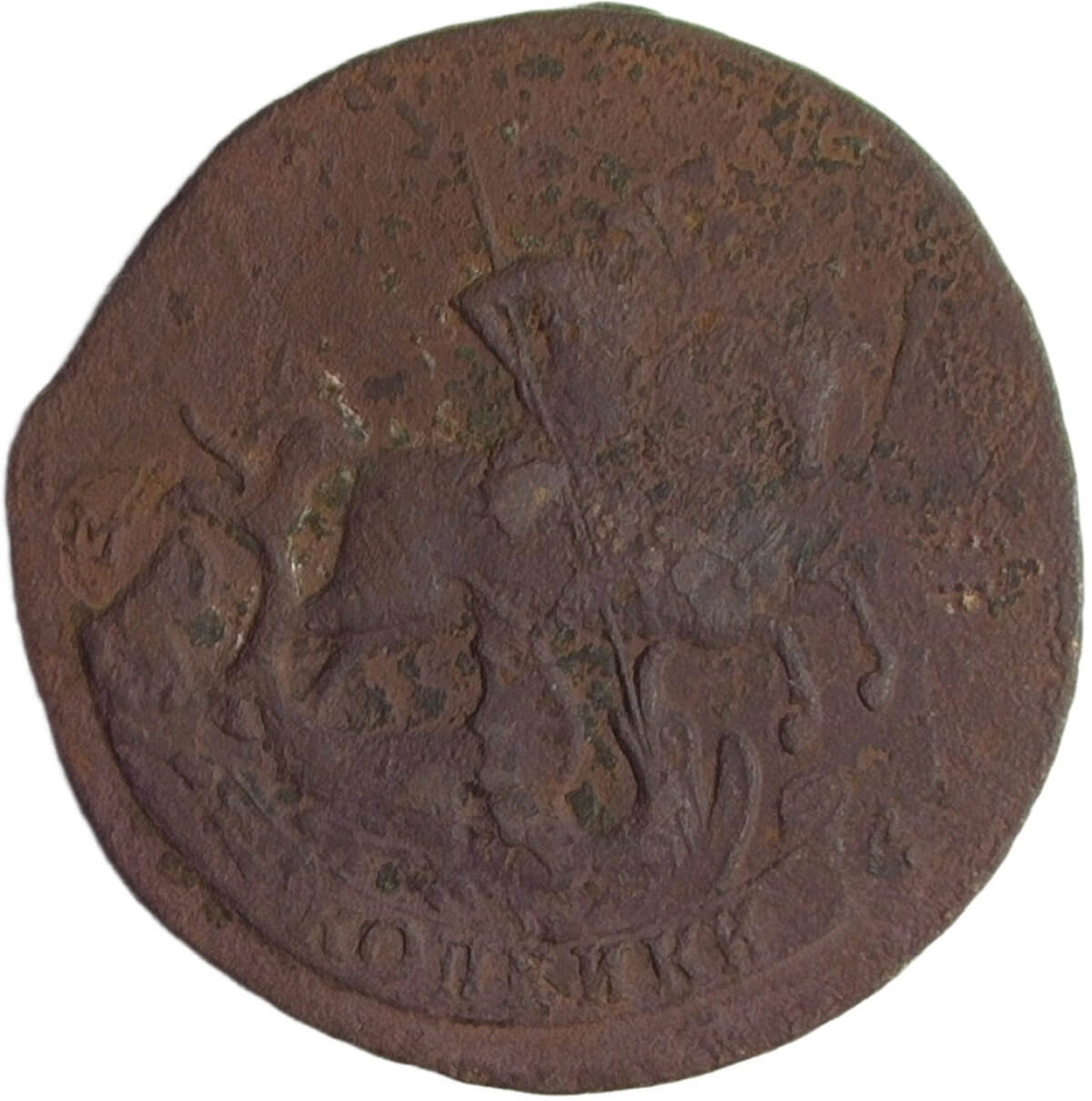 2 копейки 1788 ММ гурт сетчатый, перечекан из 4-х копеек (VG-F)