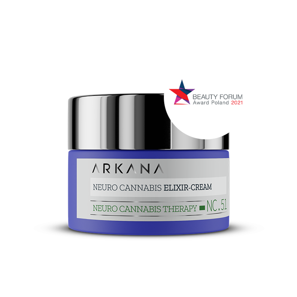 Neuro Cannabis Elixir- Cream - Восстанавливающий нейрокрем - эликсир для лица со стволовыми клетками конопли, 50 мл