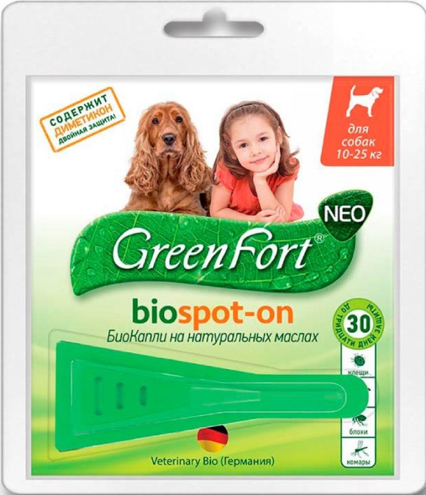 GreenFort Neo Biospot-on ЭКОПРОМ биокапли для собак 10-25 кг 1 шт. в уп.